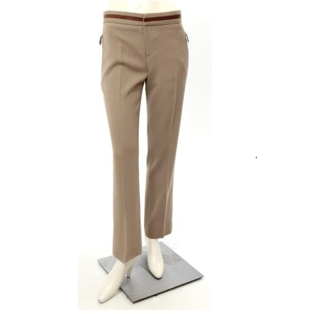 Ralph Lauren Collection Black Label Riding Pants Wool Camel Khaki Brown Leather
